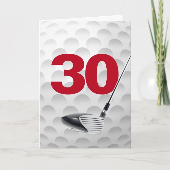 Tarjeta 30.º diseño de la pelota de golf de cumpleaños (Anverso)
