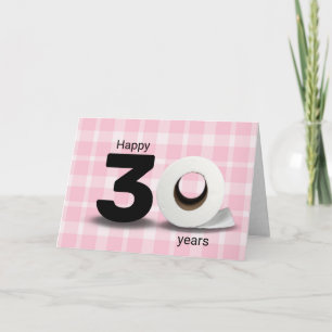 Tarjeta 30.º papel higiénico de cumpleaños rollo