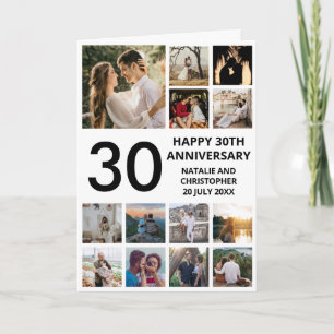 Tarjeta 30° aniversario 13 Collage de fotos blanco y negro