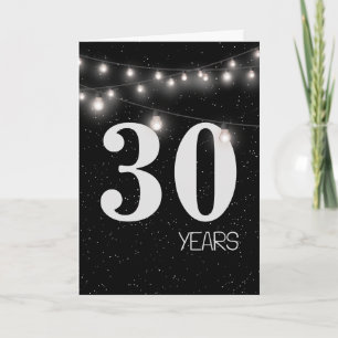 Tarjeta 30° aniversario con luces y estrellas