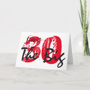 Tarjeta 30 Aniversario de la hermana, negro, rojo, blanco.