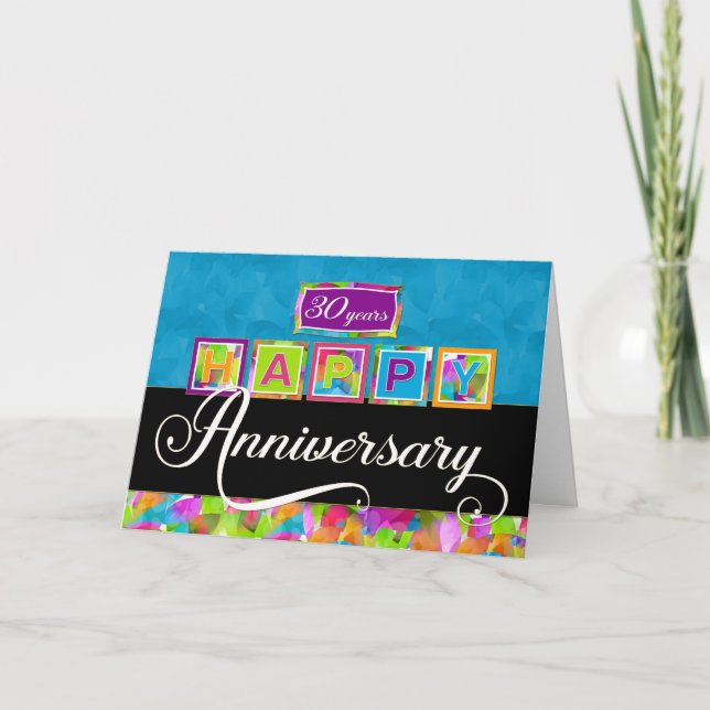 Tarjeta 30 Aniversario del Empleado - Colorido (Anverso)