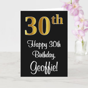 Tarjeta 30 Aniversario ~ Elegante Lujoso Faux Gold Look #