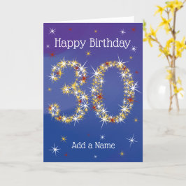 Tarjeta 30 Aniversario - Estrella Números - Azul - Edad 30