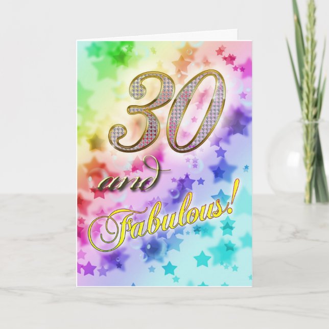 Tarjeta 30 años para alguien Fabuloso (Anverso)