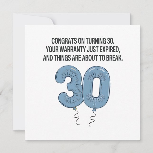 Tarjeta 30 cumpleaños (Anverso)