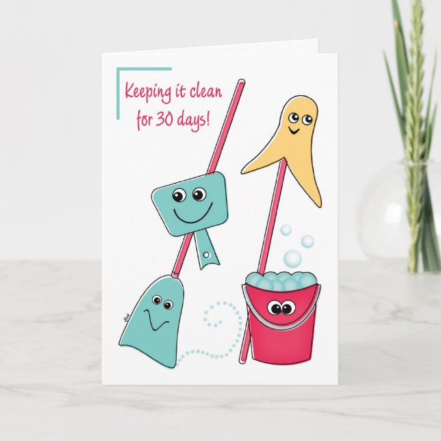 Tarjeta 30 Días de Recuperación Felicidades Tiempo de Limp (Anverso)