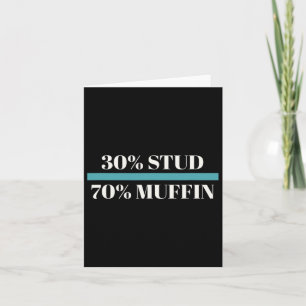 Tarjeta 30% Stud 70% Muffin Funny Día de San Valentín del