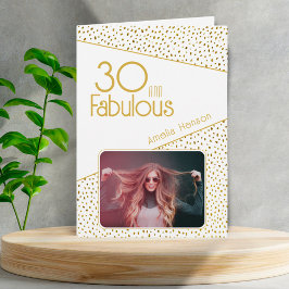 Tarjeta 30 y Fabuloso Brillo Dorado Foto Cumpleaños 30 