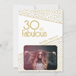 Tarjeta 30 y fabuloso brillo dorado foto cumpleaños 30 