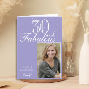 Tarjeta 30 y fabuloso elegante cumpleaños foto 
