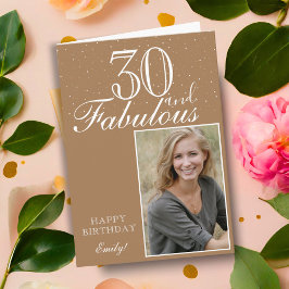 Tarjeta 30 y fabuloso elegante cumpleaños foto 