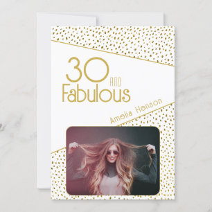 Tarjeta 30 y fabuloso Purpurina de oro foto 30 cumpleaños