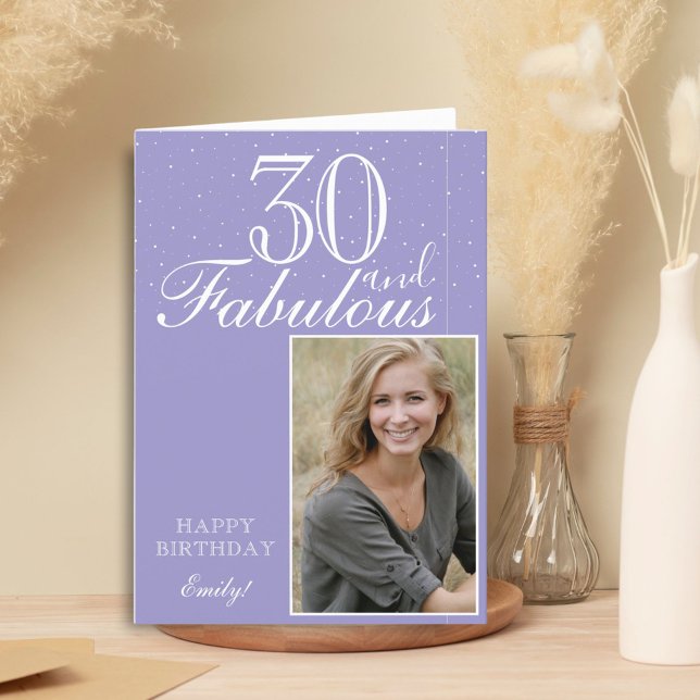 Tarjeta 30 y Fabulous Elegant Birthday Photo (Subido por el creador)