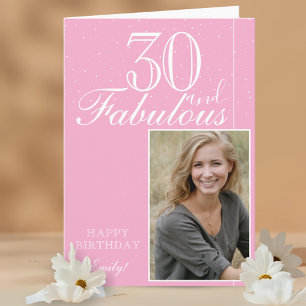 Tarjeta 30 y Fabulous Elegant Birthday Photo