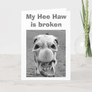 Tarjeta 30th BROKEN HEE HAW PARA ESTE DONKEY