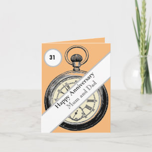 Tarjeta 31.º aniversario Boda editable 