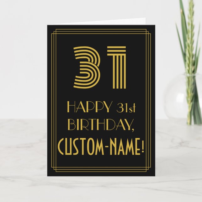 Tarjeta 31 Aniversario: Aspecto inspirado en el Art Deco " (Anverso)