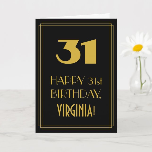 Tarjeta 31 Aniversario - Aspecto inspirado en el Art Deco  (Planta pequeña)