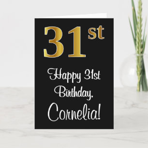 Tarjeta 31 Aniversario ~ Elegante Lujoso Faux Gold Look #