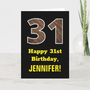 Tarjeta 31 Aniversario: Nombre, Patrón de grano de madera