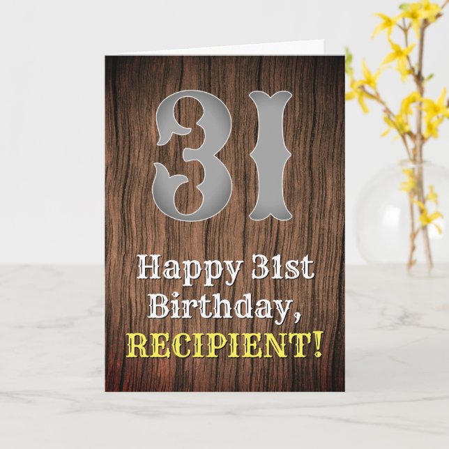 Tarjeta 31° cumpleaños: País de aspecto inspirado por Occi (flor amarilla)