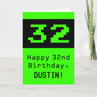 32º cumpleaños: Nerdy / Geeky Style "32" y nombre