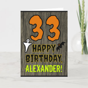 Tarjeta 33.ª Cumpleaños: Temática de Halloween espeluznant