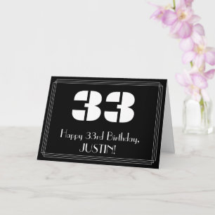 Tarjeta 33.º cumpleaños: Aspecto inspirado en el Art Deco