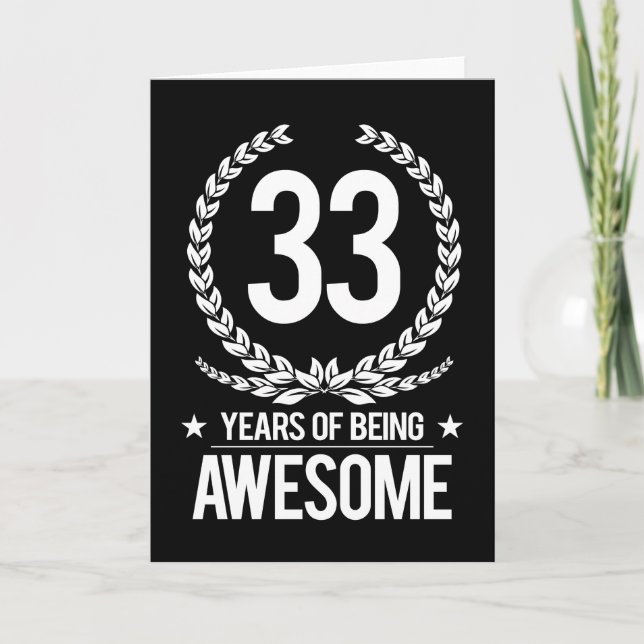 Tarjeta 33 Aniversario (33 Años De Ser Increíble) (Anverso)