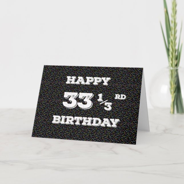 Tarjeta 33 squiggles de 1/3 cumpleaños (Anverso)
