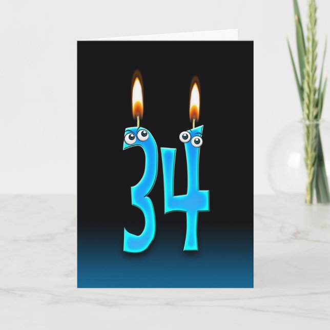 Tarjeta 34.ª Velas de Cumpleaños (Anverso)