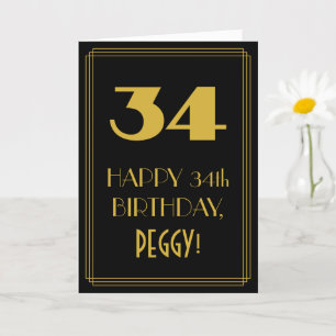 Tarjeta 34 Aniversario - Aspecto inspirado en el Art Deco