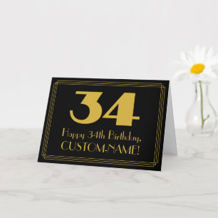 Tarjeta 34 Aniversario del nacimiento: Aspecto inspirado p