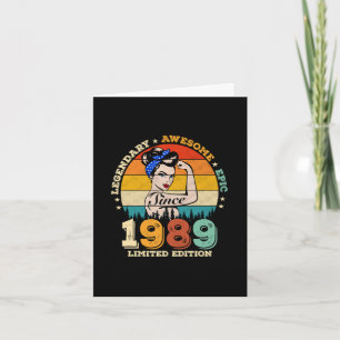 Tarjeta 34 años de edad 1989 Regalo cosechado por mujeres 