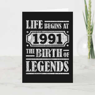 Tarjeta 34 Años De Edad 1991 Nacimiento De La Leyenda 34º 