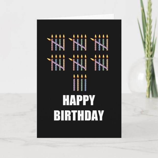 Tarjeta 34° cumpleaños con velas (Anverso)