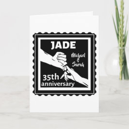 Tarjeta 35º aniversario de bodas agarrados de la mano