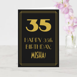 Tarjeta 35º cumpleaños ~ Art Deco Inspirado Aspecto "35" y