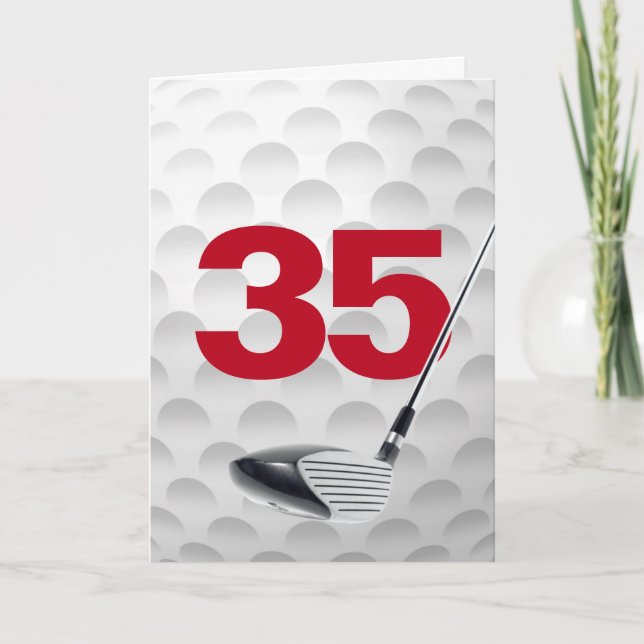 Tarjeta 35.º diseño de la pelota de golf de cumpleaños (Anverso)