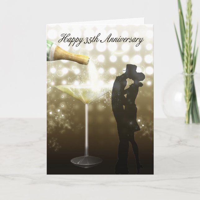 Tarjeta 35° Aniversario - Champagne (Anverso)