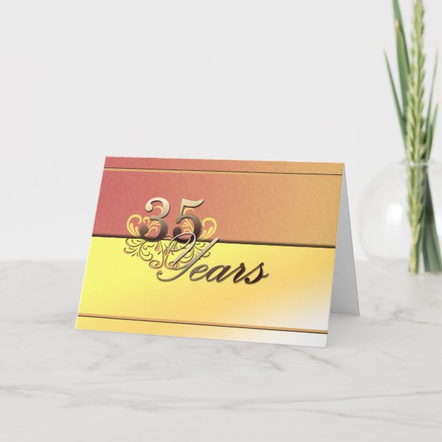 Tarjeta 35 años (aniversario de bodas) (Anverso)