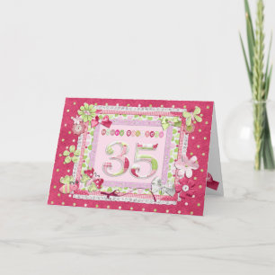 Tarjeta 35 años estilo scrapbooking