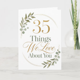 Tarjeta 35 cosas que amamos de mi esposa