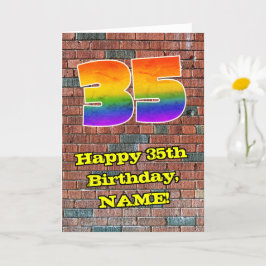 Tarjeta 35° cumpleaños: Arcoiris 35 inspirado en graffiti 