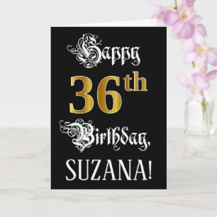Tarjeta 36º Cumpleaños — Guión de Fancy; Mirada de Oro Fau