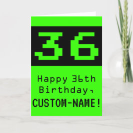 Tarjeta 36º cumpleaños: Nerdy / Geeky Style "36" y nombre
