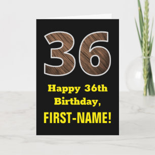 Tarjeta 36º cumpleaños: Nombre, Patrón de grano de madera 