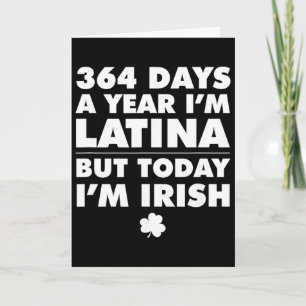 Tarjeta 364 Días Año Latina Hoy Soy Irlandesa St Patrick's