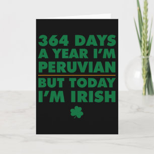 Tarjeta 364 Días Año Peruano Hoy Soy Irlandés San Patri
